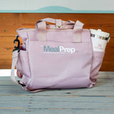 Pink meal prep bag with Stanley cup and meal containers | Macro Based Diet