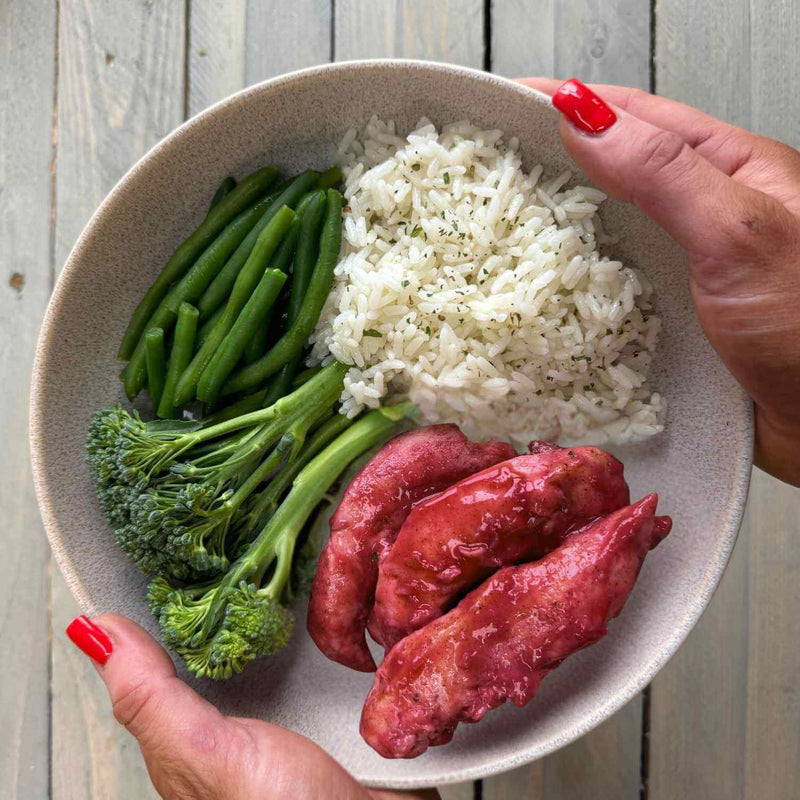 Healthy, Tasty Meal From Macro Based Diet, Tandoori Chicken With Rice And Veg