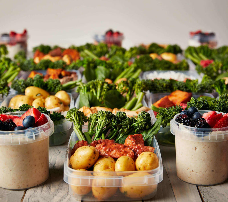 Assorted healthy meals and breakfast options, healthy meal prep for weight loss and muscle gain by Macro Based Diet.