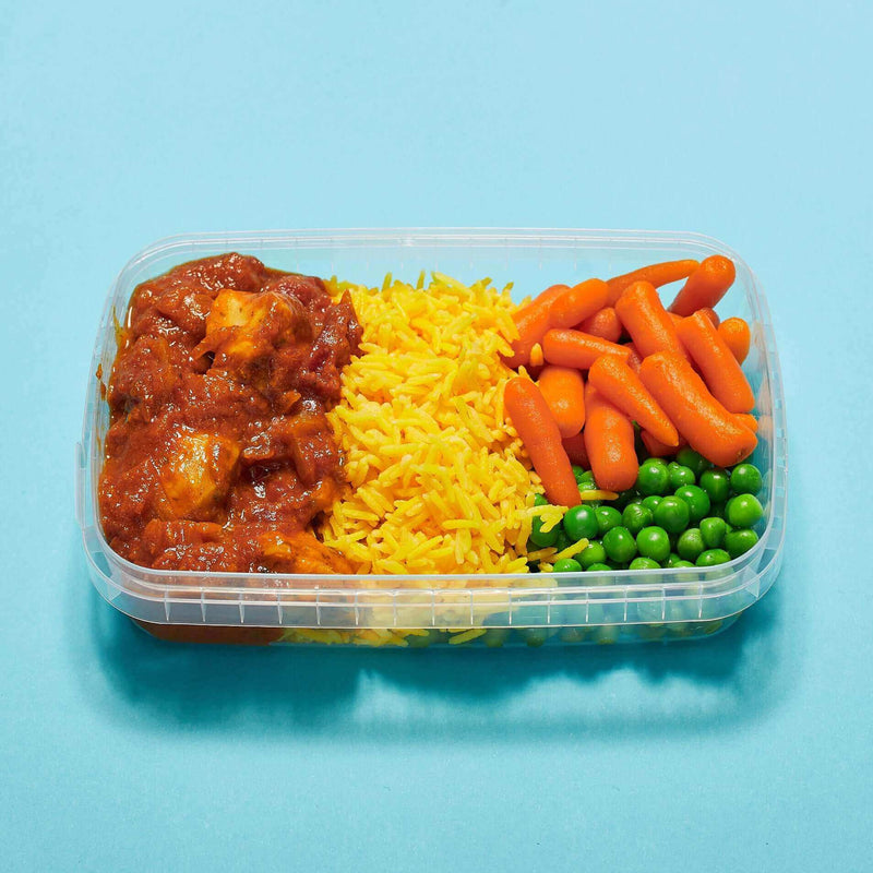Fresh Buttered Chicken Curry with Rice, healthy meal prep for weight loss and muscle gain by Macro Based Diet.